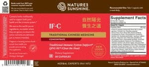 Etiqueta de Nature's Sunshine IF-C TCM