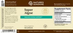 Etiqueta de Nature's Sunshine Super Algae