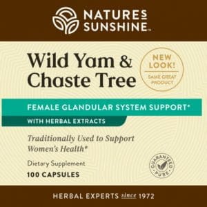 Etiqueta de Nature's Sunshine Wild Yam & Chase Tree