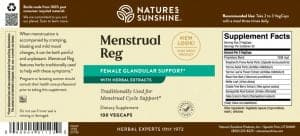 Etiqueta de Nature's Sunshine Menstrual-Reg