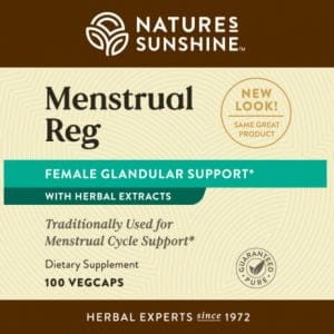 Etiqueta de Nature's Sunshine Menstrual-Reg