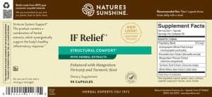 Etiqueta de Nature's Sunshine IF Relief