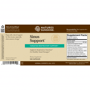 Etiqueta de Natures Sunshine Sinus Support