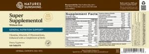 Etiqueta de Nature's Sunshine Super Supplemental