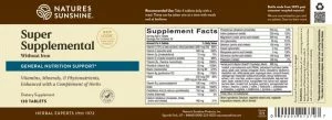 Etiqueta de Nature's Sunshine Super Supplemental