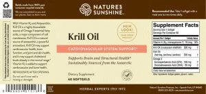 Etiqueta del aceite de krill de Nature's Sunshine