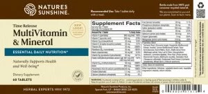 Etiqueta de Nature's Sunshine Time Release MultiVitamin & Mineral