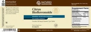 Etiqueta de Nature's Sunshine Citrus Bioflavonoids