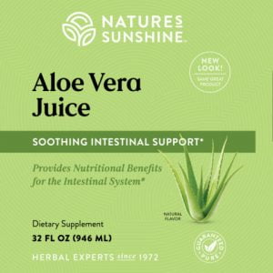 Etiqueta del zumo de aloe vera de Nature's Sunshine