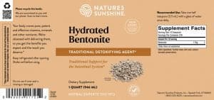 Etiqueta de Nature's Sunshine Bentonita Hidratada