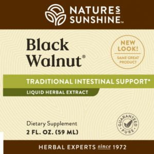 Etiqueta del extracto de nuez negra de Nature's Sunshine