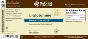 Etiqueta de l-Glutamina de Nature's Sunshine