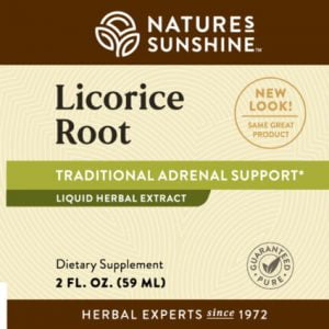 Etiqueta del extracto de raíz de regaliz de Nature's Sunshine