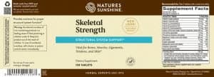 Etiqueta de Nature's Sunshine Skeletal Strength