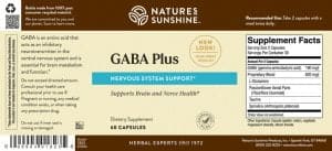 Etiqueta de Nature's Sunshine GABA plus
