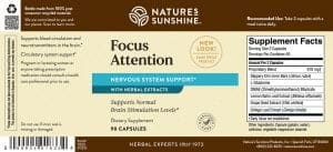 Etiqueta de atención de Nature's Sunshine