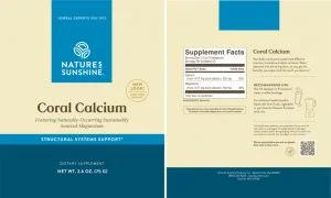Etiqueta de Nature's Sunshine Coral Calcium