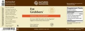 Etiqueta de Nature's Sunshine Fat Grabbers