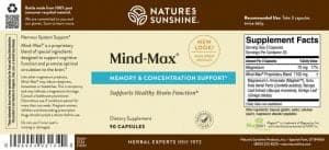 Etiqueta Mind-Max de Nature's Sunshine