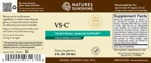 Etiqueta del líquido VS-C de Nature's Sunshine
