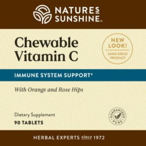 Etiqueta de la vitamina C masticable