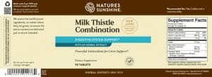 Etiqueta de la combinación de cardo mariano de Nature's Sunshine