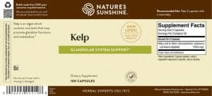 Etiqueta de Nature's Sunshine Kelp