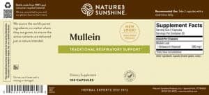 Etiqueta de gordolobo de Nature's Sunshine