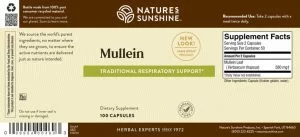 Nature's Sunshine Mullein Label