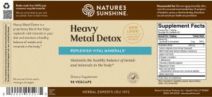 Etiqueta Natures Sunshine Heavy Metal Detox