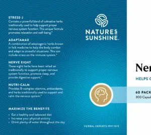 Etiqueta del sistema nervioso de Nature's Sunshine