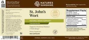 Etiqueta de Nature's Sunshine St. Johns Wort