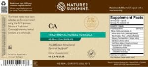Etiqueta CA de Nature's Sunshine