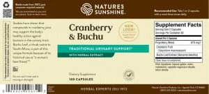 Nature's Sunshine Cranberry & Buchu Label
