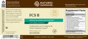 Etiqueta de Nature's Sunshine FCS II