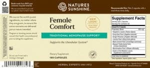 Etiqueta de confort femenino de Nature's Sunshine