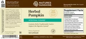 Etiqueta de calabaza de hierbas de Nature's Sunshine
