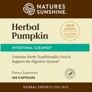 Etiqueta de calabaza de hierbas de Nature's Sunshine