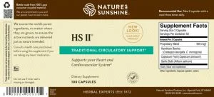 Nature's Sunshine HS II Label