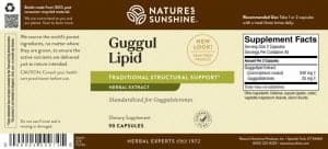 Nature's Sunshine Guggul Lipid Label