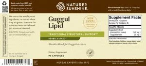 Etiqueta de Nature's Sunshine Guggul Lipid