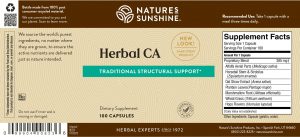 Etiqueta de Nature's Sunshine Herbal CA