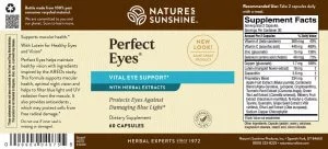 Etiqueta Nature's Sunshine Perfect Eyes
