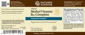 Etiqueta de Nature's Sunshine Methyl B-12