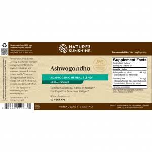 Etiqueta de Nature's Sunshine Ashwaganda