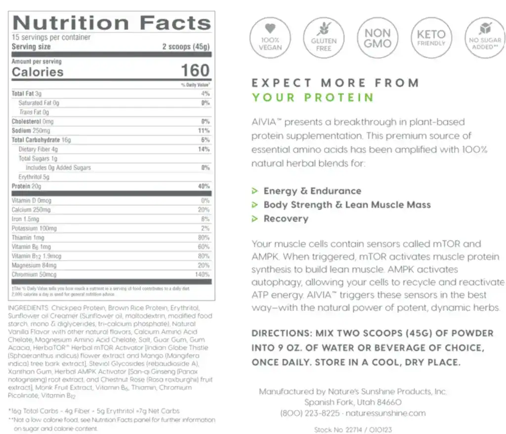 Aivia Plant Protein Vanilla